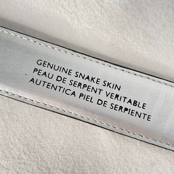 Liz Claiborne Womens Belt Size Medium Black Genuine Snake Skin - Picture 9 of 15